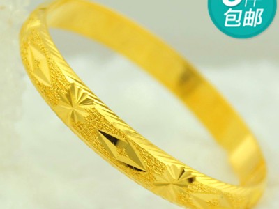 越南沙金细扁环手镯图2